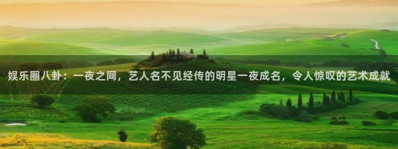 极悦平台注册：娱乐圈八卦：一夜之间，艺人名不见经传的明星一夜成名，令人惊叹的艺术成就