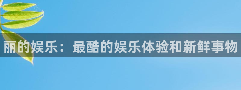 程极悦：丽的娱乐：最酷的娱乐体验和新鲜事物